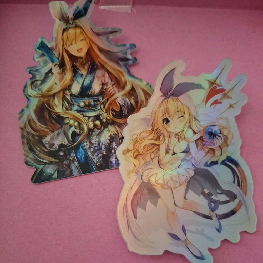 Remember WIXOSS holographic Sticker Lot X2 3X3 Inches Fairy Anime Blonde Girl
