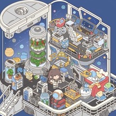 3D DIY Scene Sticker Space Station Stickers Gift for Adult Relief Stress