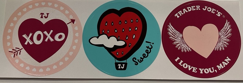 Trader Joe’s Stickers Jumbo 4’ Valentine’s Day