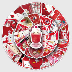 50pc HELLO KITTY RED Stickers, Great for-Phone, Car, Water Bottle, Laptop, Bike