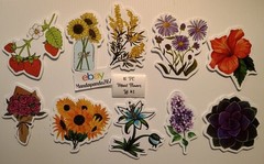 Flowers – Mixed -Stickers -10 PCs – 5 styles available! See Description