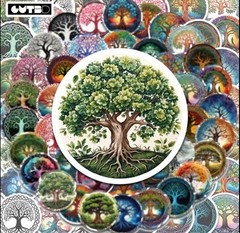 10pcs Tree Of Life Stickers- Scrapbook, Journal, DIY Crafts & Card Making