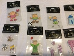 Lot of 28 The Paper Studio La Petites Wooden Sticker Embellishments new