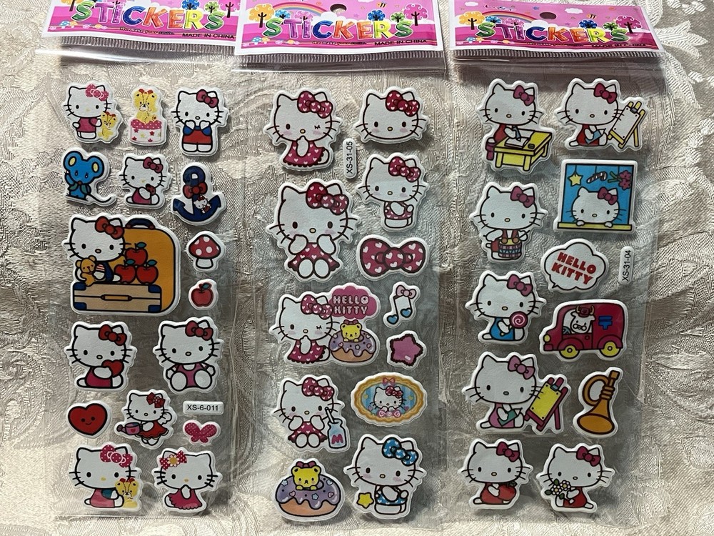 Retro Vintage Look Hello Kitty 3D Puffy Stickers 3 sets (#11)