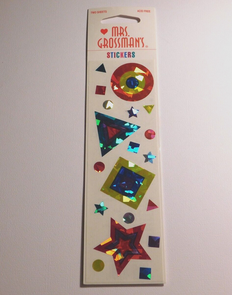 Mrs Grossman’s Lot 2 Strips Brand New Package ~Sparkle Shapes~ Stickers HTF RARE