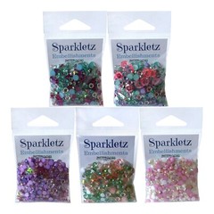 Buttons Galore Sparkletz ALOHA Sparkling Sequin Jewels Embellishment Mix