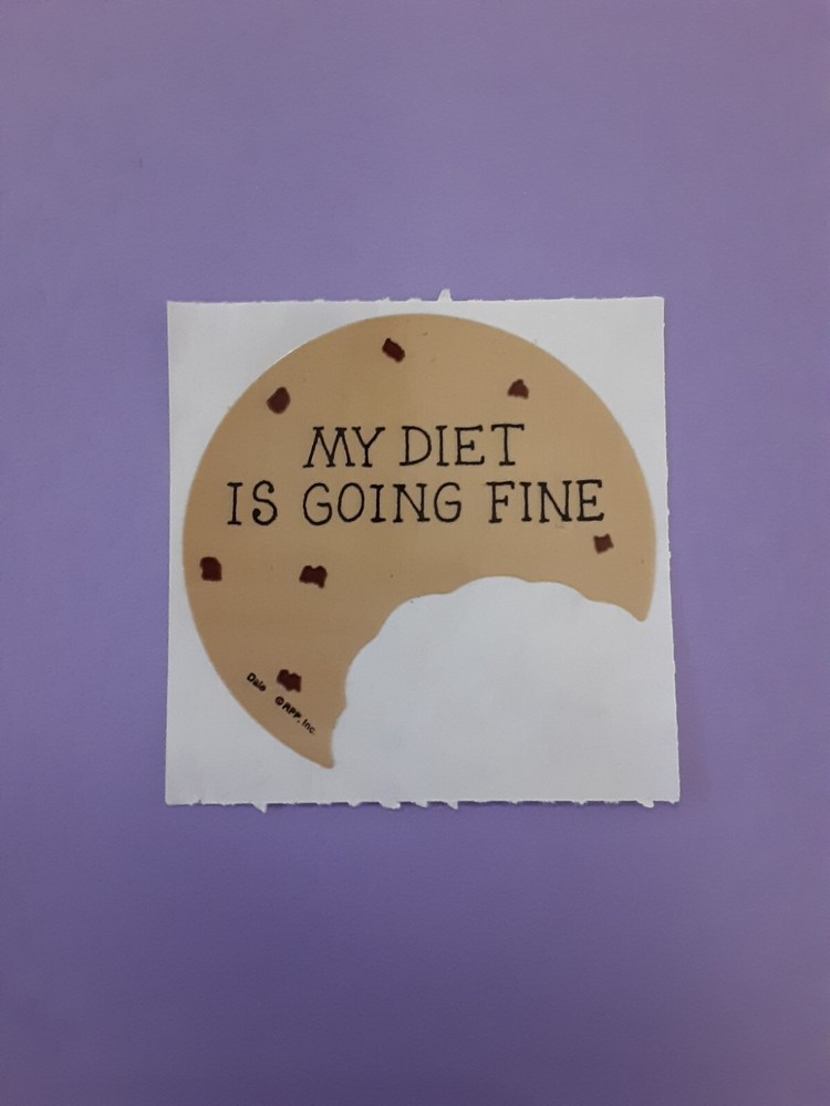 vtg 80’s Recycled Paper Products (RPP Inc) diet cookie sticker module