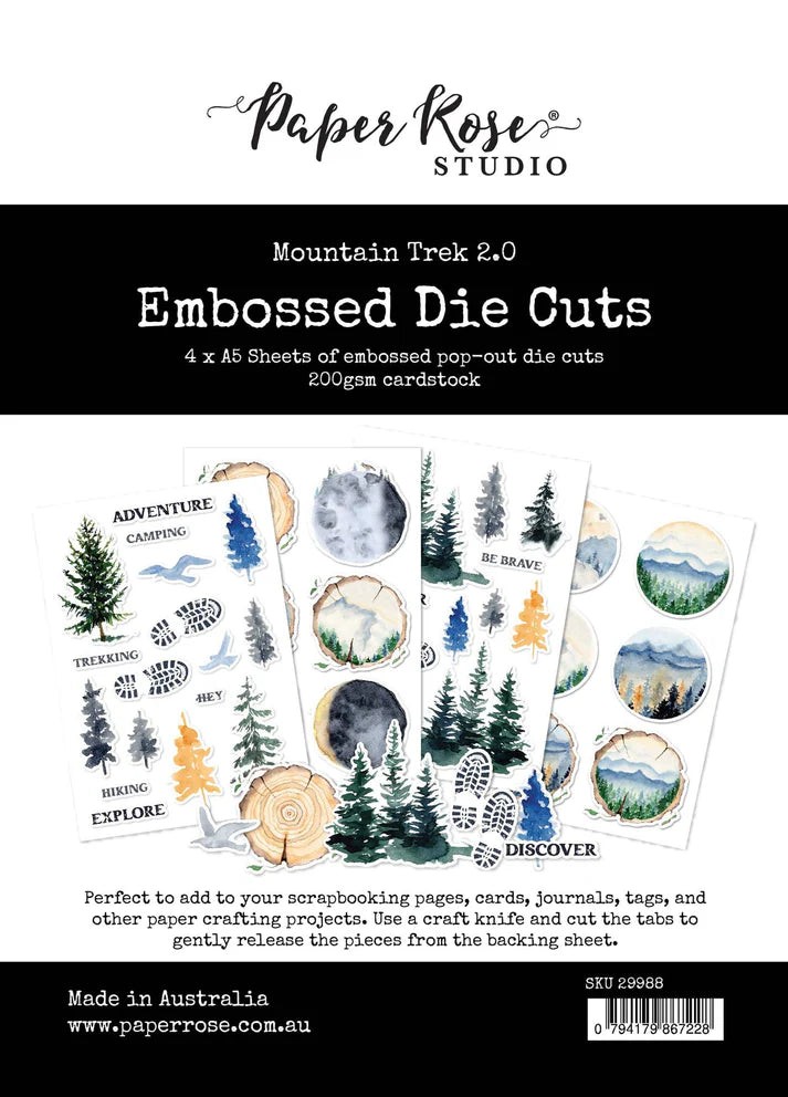 Mountain Trek 2.0 Embossed Die Cuts Set by Paper Rose