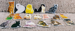 1983 Imperial Kittens Cats Eighteen Used Puffy Stickers Orange & Black Tabby