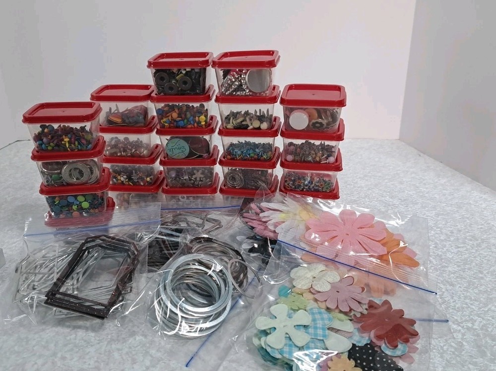 Large Lot Paper Crafts Metal Accessories Scrapbook, Journals, Cards.
