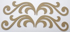 {4} *DECORATIVE FLOURISH* Long Swirl Accent – Bare Chipboard Die CutS