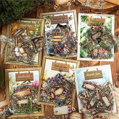 40Pcs Vintage Guide Board PET Stickers Junk Journal Album Scrapbooking Collage