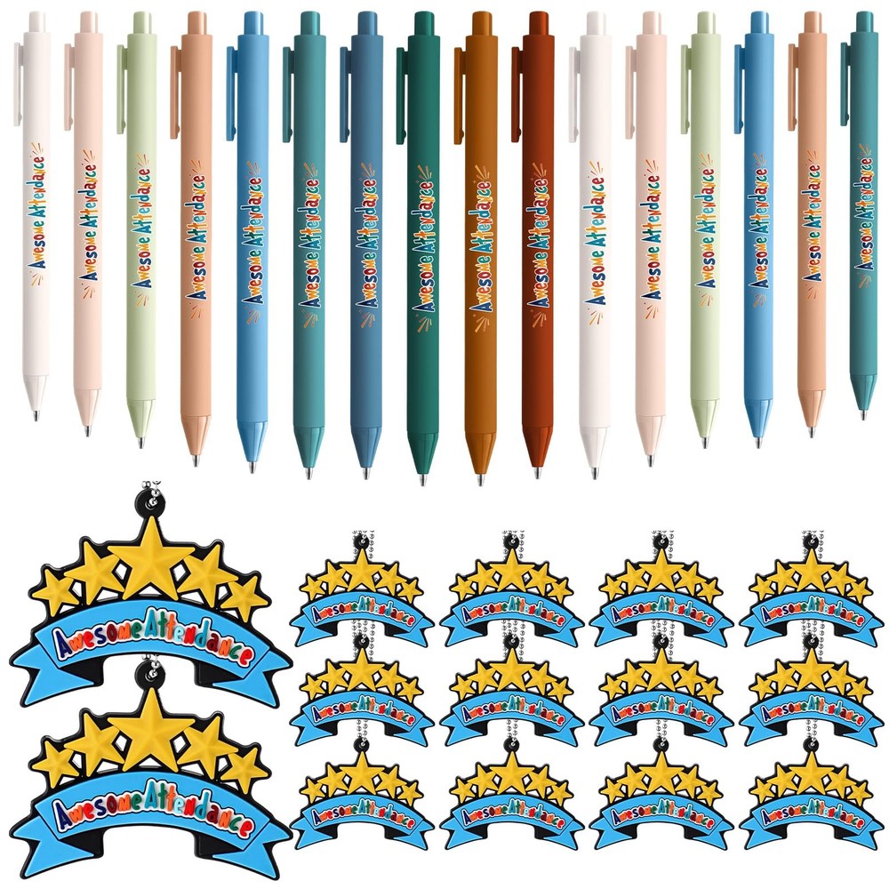 40 Sets Awesome Attendance Gift Ballpoint Pen with Tags Pendant for Student T…