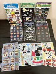 VTG 90s Stickers Lot Airplanes Space Ship Solar System Careers Camp Firetrucks +