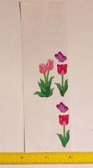 Sandylion Fuzzy Tulip Stickers, 2 partial 2×2 square mods, 3 flower, 2 butterfly