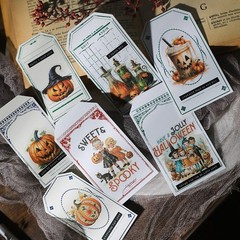 50 pcs Halloween Translucent Vellum Matte Surface Paper Sticker Scrapbook