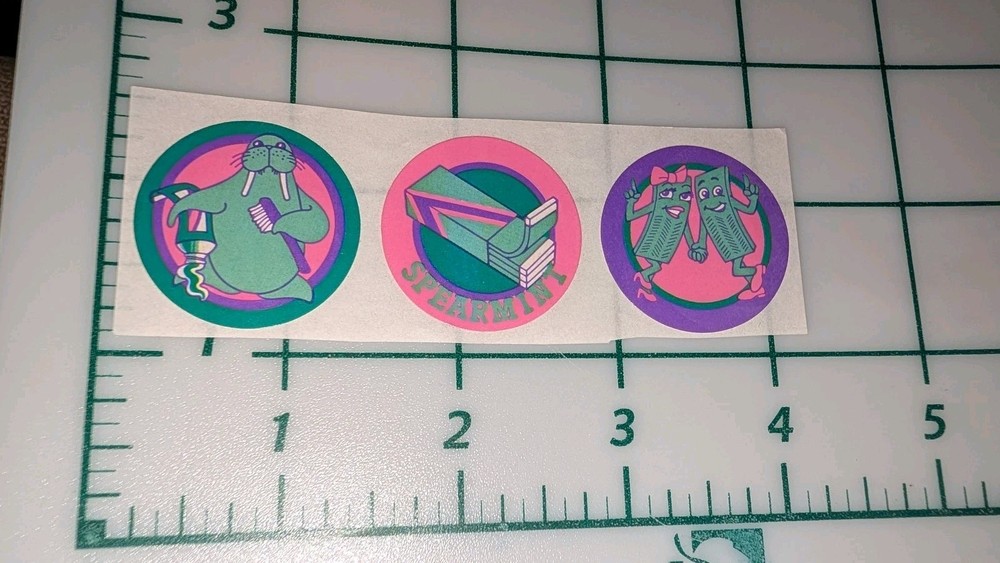 Vintage CTP Scratch N Sniff Glossy Spearmint Strip Of 3