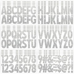 376 Pcs 24 Sheets Large Letter Stickers Glitter Big Font 2.5 Inch, Silver