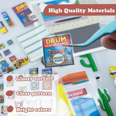 4Pcs 3D Scene Stickers for Room Decor, DIY Miniature Landscape Stickers