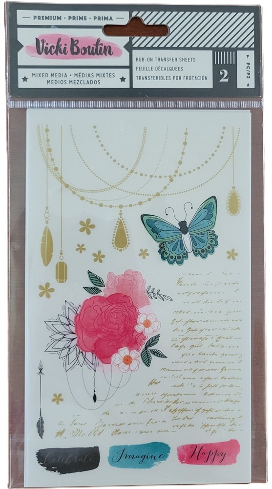 Vicki Boutin Rub-on Transfer Sheets 6.75×4 inch By American Crafts 343899 2pc