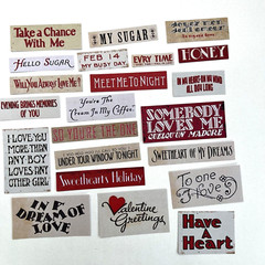 Love Valentine Phrases Stickers Scrapbooking Journaling Cards Collage