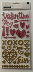 Crate Paper Thickers Glitter Foam Stickers-Celebrate Hooray or Valentine Accents