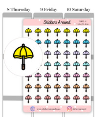Umbrella Icon Planner Sticker, Weather Sticker for Planner, Calendar and Journal