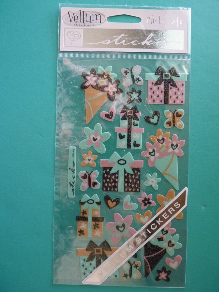 Stickopotamus/Sticko PRECIOUS PRESENTS Binder Sheet Scrapbook Stickers Vellum