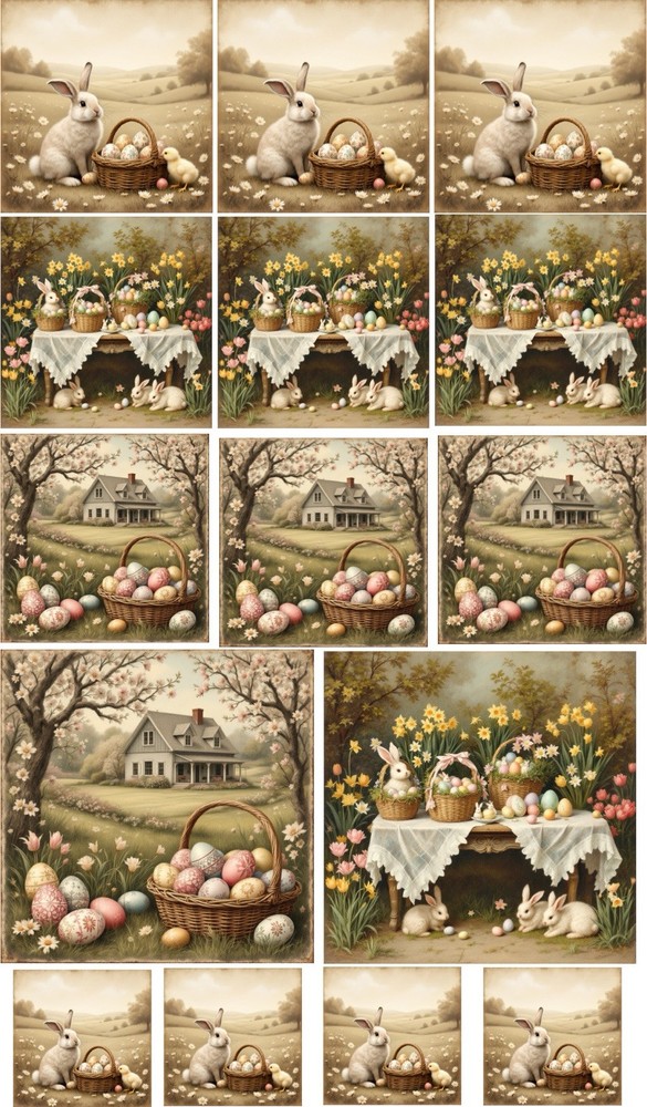 Easter Decoupage Rice Paper For Ornament-Wood Art A4 1 Sheet