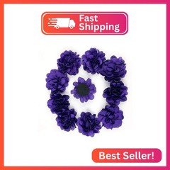 Worlds Purple Chiffon Ruffled Fabric Flower for DIY Handmade Decorative, Hair Cl