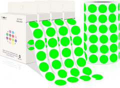 1/2 Inch round Permanent Color-Code Dot Stickers,1000 per Roll Dots Label Dispen