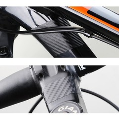 Bicycle Frame Protector Set Carbon Fibre Durable Vinyl Stickers Black