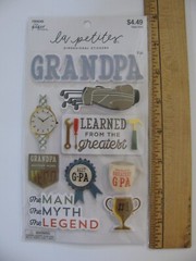 La Petites Dimensional Stickers GRANDPA 9 Pieces NIP