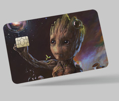 GROOT, 2 pc credit card skin & DEBIT CARD,TROLLEY & GYM