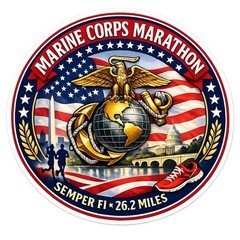 Marine Corps Marathon 3” Wide Souvenir Sticker Vinyl Decal Runner Athlete Cars