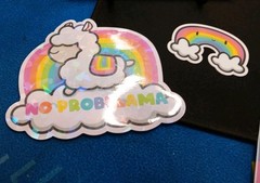 Hubman & Chubgirl No Probllama Rainbow variety Sticker set