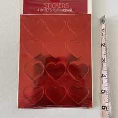 Vintage Hallmark Valentine Red Foil Heart Seals Stickers *SEALED PACK*