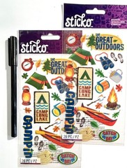 Great Outdoors Camping Sticko Stickers Scrapbooking Card Journal Planner 2 pks