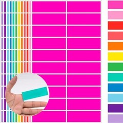 Colored Label Sticker in 12 Colors,3 x 1 Inch Rectangle Color- Coding 480