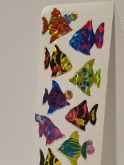 Vintage Stickers Prism Fish Shiny Sparkles New VTG Sheet