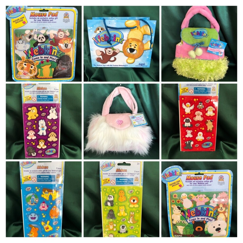 ASSORTED WEBKINZ ACCESSORIES – GIFT BAG, MOUSE PAD, STICKERS – YOU CHOOSE