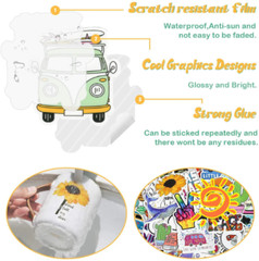 200 PCS. Random large fun stickers. For water bottle, laptop, skateboard and mor