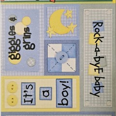 Pebbles Inc Baby Boy #2 Sampler Cardstock Stickers SnipIts Words & Titles Bath