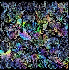 100pcs Butterfly Holographic Stickers Decorative Waterproof Adhesive Decals