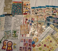 Vintage Sticker Lot Mostly New Huge Mixed Scrapbooking Craft Alphabet Kids NOS