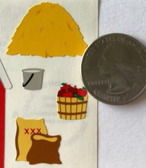 BARNYARD Sticker(9pc)Mrs.Grossman’s •Tractor•Hay•Fruit•Milk•Trailer •Feed•Animal