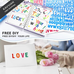 1512 Letter Stickers, 12 Sheets Alphabet 11.4 x 8.26 inches, Multi Color