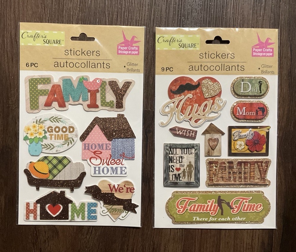Crafter’s Square Pop-Up Scrapbook Stickers – Family Themed