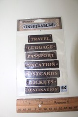 Sticko Inspirable Leather Stickers Travel Passport Postcards 7PC Scrapbooking