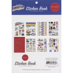 CB Sticker Book Our Travel Adventure Vintage Planes Signs Luggage Letters Border